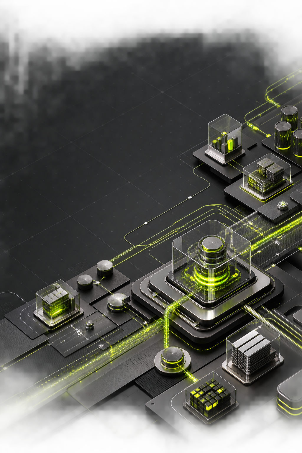 Structură modulară conceptuală cu fluxuri luminoase